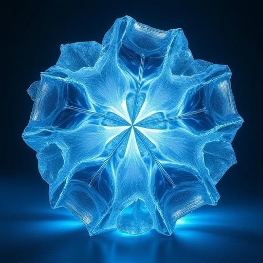 Geometric ice-like structure symbolizing strength and complexity